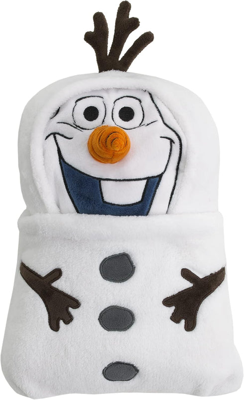 Disney Frozen Winter Cheer White, Orange, Brown Olaf Character Shaped Blanket...