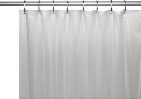 Carnation Home Fashions 3-Gauge Vinyl Shower Curtain Liner with Metal Grommets, Frosty Clear...
