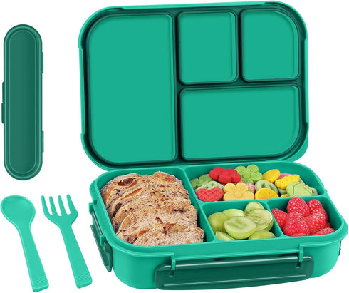 Bento Box Adult Lunch Box,Kids Child Lunch Box-Leak-Proof Bento Box with Utensil,Lunch Containers for Adults Men Women with 4 Compartments,Microwa...