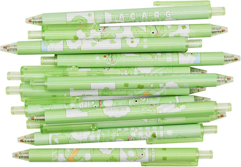 Maydahui 12PCS Green Matcha Frog Gel Pens Cute Cartoon Animal Pen Retractable Printing Pens Black Ink for Office School Party...