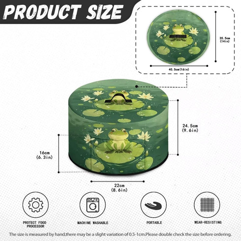 Green Dust Covers for Kitchen Appliances Frog Lotus Leaf Crock Pot Cover Slow Cooker Dust Cover Dustproof Kitchen Decor Assecories Protective Cove...
