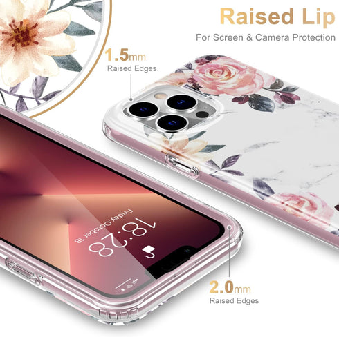 Esdot for iPhone 13 Pro Max Case with Built-in Screen Protector,Military Grade Cover with Fashion Designs for Women Girls,Protective Phone Case 6....
