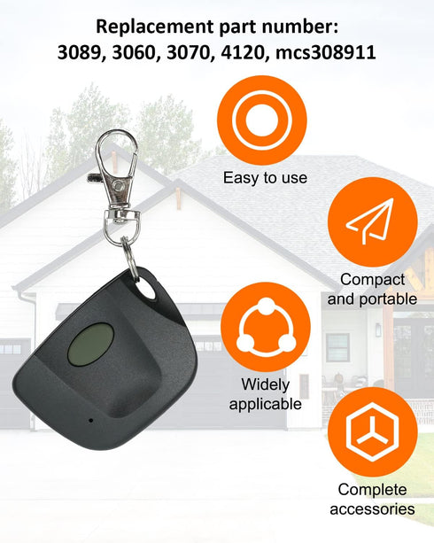 3 Pack Keychain Remote Control Linear Multi-Code 300MHz 3089 3060 3070 4120 Mini Garage Opener Remote with 10 Position Dip Switches...