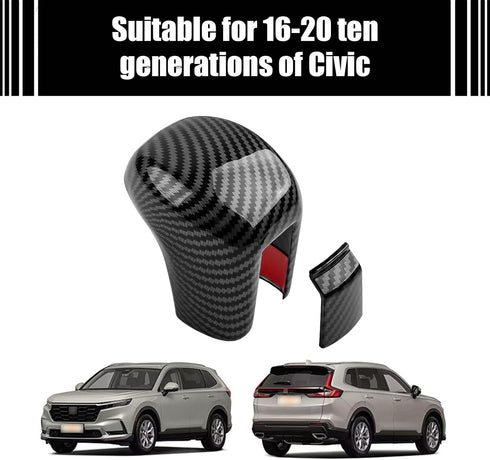 1 PC Car Gear Shift Knob Cover, ABS Arc Automatic Transmission Lever Cap Replacements, Automotive Decorative Accessories Compatible with 10th Civi...