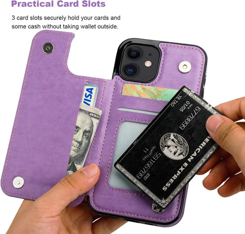 Vaburs Compatible with iPhone 12 and iPhone 12 Pro Case Wallet with Card Holder,Embossed Mandala Pattern Flower PU Leather Double Magnetic Buttons...