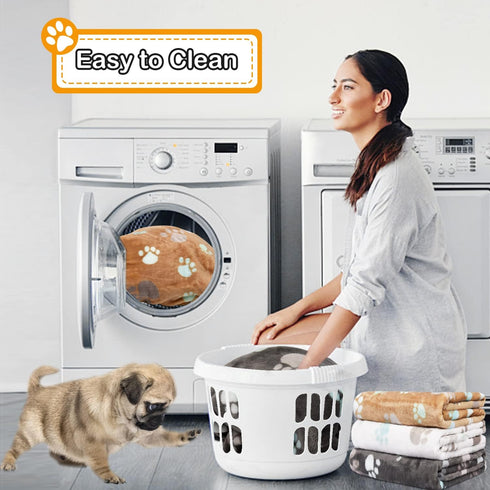 1 Pack 3 Blankets for Dogs Super Soft Fluffy Premium Fleece Pet Blanket Dogs Blankets for Dogs Flannel Throw for Dog Puppy Cat Paw Blanket?Grey/Br...