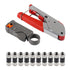 DIANN Coax Cable Crimper Coaxial Compression Tool Kit Wire Stripper with 10pcs F RG6 RG59 Connectors...