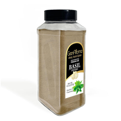 GranAroma Ground Basil, 13.2 oz, Peppery Flavor, Sauces & Dressings, Fine Ground...