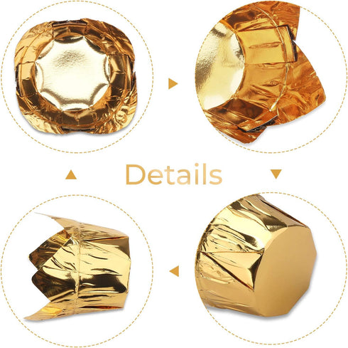 EUSOAR Disposable Baking Cups, 3.5 Ounce 50pcs Gold Tulip Cupcake Muffin Liners, Aluminum Foil Tulip Style Cupcake Cups, Foil Cups, Aluminum Cupca...