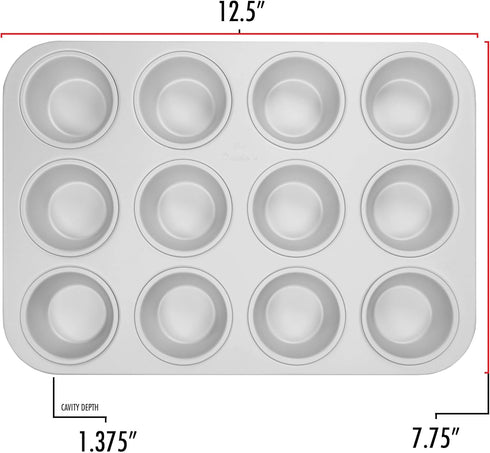 Fat Daddio's Anodized Aluminum Standard Muffin Pan, 11.2 x 15.8 Inch...
