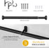 Kenney Weaver Cap End Indoor/Outdoor Black Curtain Rod, Adjustable 37-72 Inch Rod for Windows & Patio...