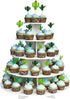 Cactus Cupcake Toppers Summer Hawaii Theme Party Favors Cupcake Picks for Fruit Cake Decorations Fiesta West Tropical Cacti Birthday Party Supplie...