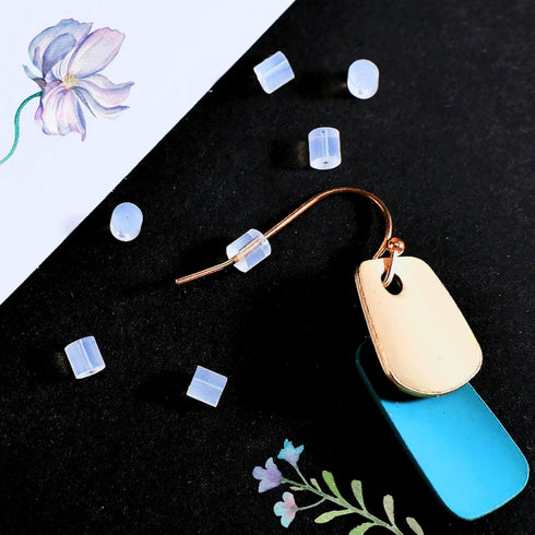 Clear Earring Backs, 200PCS Plastic Earring Stoppers, Tube Earring Findings, Hypo-allergenic Jewelry Accessories...
