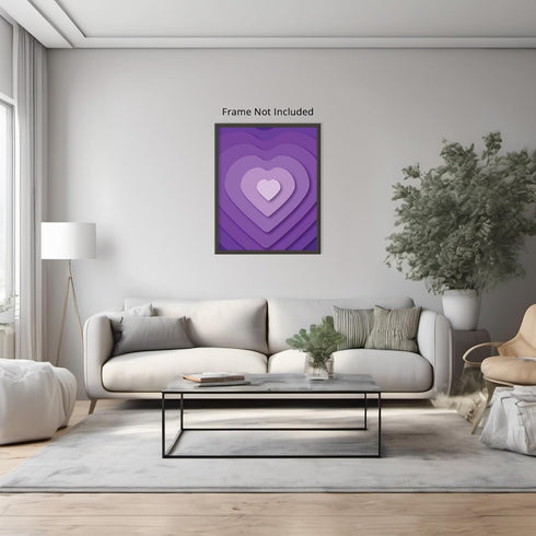 Posterizer 1 pcs-minimalistic purple girly aesthetic heart wall decor-Girls room art-Inspirational Women's Art-Gifts for Women-Gift for Girls, Tee...
