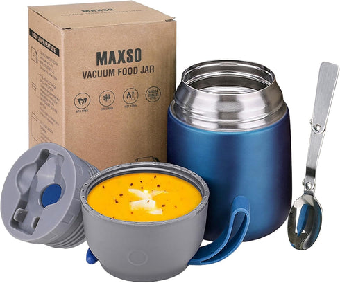 Insulated Thermo Food Jar for Hot & Cold Food for Kids Adult, 17 oz Soup Thermal Hot Food Containers for Lunch, Triple Layer Insulation Stainless ...