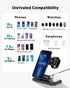 INIU 3 in 1 Wireless Charging Station, 15W Fast Qi-Certified Phone Wireless Charger Stand Dock for Apple Watch Series 8 7 6 5 4 3 SE Ultra, iPhone...