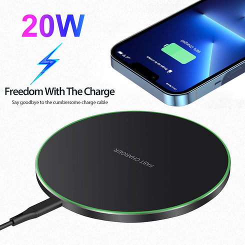Fast Wireless Charger,20W Max Wireless Charging Pad Compatible with iPhone 14/15/13/12/SE/11/11 Pro/XS Max/XR/X/8,AirPods;FDGAO Wireless Charge Ma...