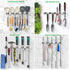voze 5 Racks and 4 Hooks Mop and Broom Holder Wall Mount, Self Adhesive Heavy Duty Broom Organizer Storage Tool Racks for Kitchen Garden Laundry G...
