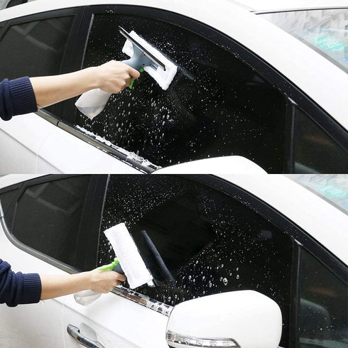 3 in 1 Window Cleaner Squeegee,Microfiber Window Washer,Glass Cleaning Tool Wiper with Spray Bottle for Home Window, Car Window...