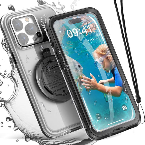 AICase Self-Check Waterproof Phone Case for iPhone 13 Pro, Underwater Touchscreen Water Proof Dustproof Snowproof Diving Phone Case Built-in Scree...