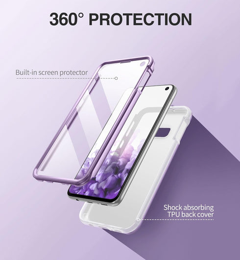 SURITCH Case for Samsung Galaxy S10e,?Built in Screen Protector??Support Wireless Charging? Rugged Back Cover Hybrid Bumper 360 Protective Case Ma...