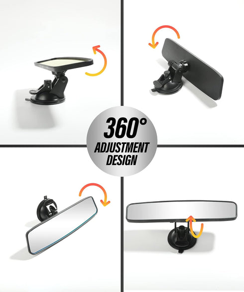 Suction Cup Rear View Mirror,Anti-Glare HD Car Interior Rearview Mirror with Adjustable Suction Cup,Universal Thickened Inside Rearview Mirror, Ca...