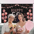 Trgowaul 50th Birthday Decorations for Women - Rose Gold 50th Birthday Banner Backdrop 50th Birthday Party Suppiles Photography Supplies Backgroun...