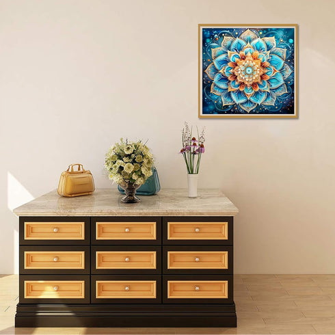Reofrey DIY Diamond Art Kits for Adults Mandala Flower, Flower Full Drill Round Rhinestone Diamond Art Accessories, Cross Stitch Embroidery for Cr...