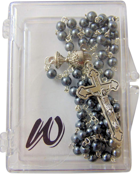 Westman Works First Holy Communion Rosary Beads with Metal Crucifix & Center for Boys or Girls...