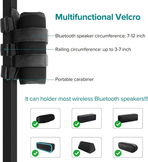 HomeMount Bike Speaker Mount - Speaker Holder Strap for Bike/Golf Cart/Boat, Compatible with Most Portable Speakers...
