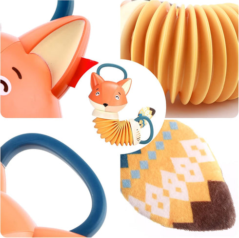 Accordion (Fox Shape) Music Educational Toys Cartoon Shape Kids Toddlers Preschool Music Toys with 12 Kinds of Sound Effects...