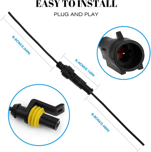 1 Pin Connector Waterproof Connector Plug,Male and Female Way Wire Suitable for car Truck, Boat and Other Wire Connection (10 Pack)...