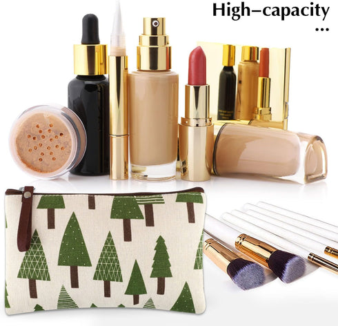 SUMAJU 8 Pcs Canvas Cosmetic Bag, Multi-function Travel Makeup Bag Cosmetic Pouch with Zipper Travel Toiletry Bag Small Makeup Pouch Christmas Gif...