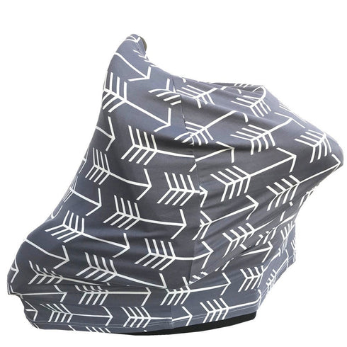 Nursing Cover for Babies Versatile Baby Car Seat Cover for Newborn Grey with White Arrow...