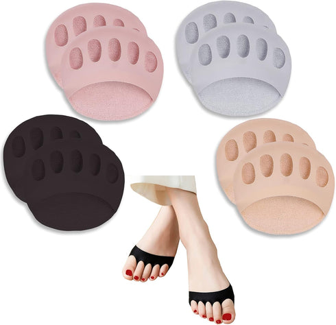 Reusable Honeycomb Fabric Forefoot Pads Soft Ball of Foot Cushions Metatarsal Pads for Women Men Prevention Pain Relief (Black,Beige,Grey,Pink)...