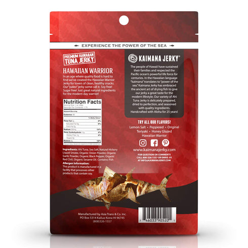 Kaimana Jerky - Hawaiian Warrior Ahi Tuna Jerky 3 Pack - Premium Fish Jerky Made in the USA. All Natural and Wild Caught....
