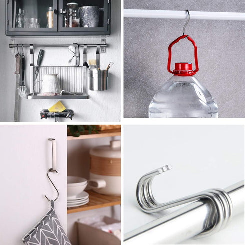 40 Pack S Hooks - Stainless Steel Heavy Duty S Hooks for Hanging pots, Pans, Plants, Coffee Mugs, Towels in Kitchen and Bathroom, Coat, Bag, Work ...