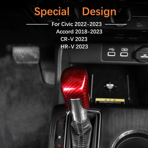 for Honda Civic 2022 2023, CR-V CRV 2023, HR-V HRV 2023, Accord 2018-2023, Gear Shift Knob Cover Trim Automatic Transmission CVT Boots Decoration ...