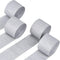 Koogel 4 Crepe Paper Rolls, Silver Crinkled Paper Crepe Paper Streamers Party Decorations for Paper Crafts Birthday Wedding 1.8 Inch x 82 Ft/Roll...