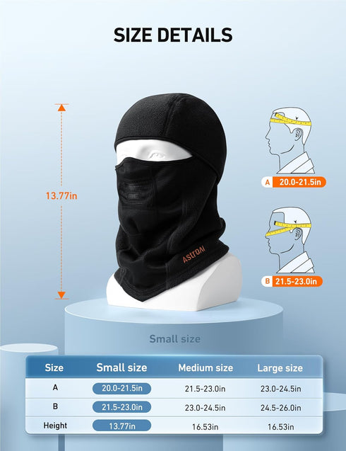 AstroAI Balaclava Ski Mask Winter Fleece Thermal Face Mask Cover for Men Women Warmer Windproof Breathable, Cold Weather Gear for Skiing, Outdoor ...