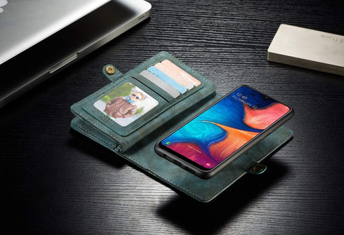 Samsung Galaxy A20 Case, Samsung Galaxy A30 Case with Card Holder, 2 in 1 Durable Leather Magnetic Detachable Cash Holder with Card Slots & Zipper...