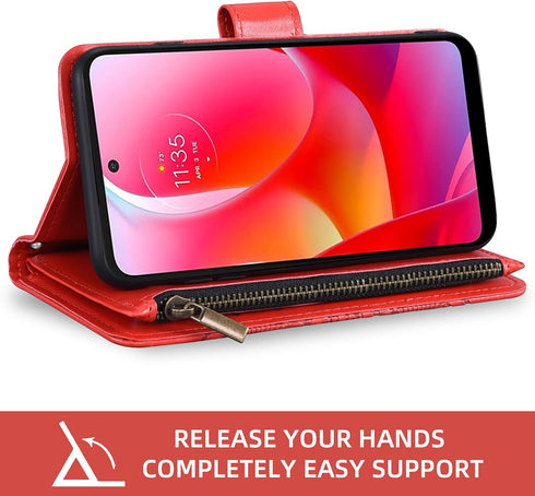 Asuwish Phone Case for Motorola Moto G Power 2022/MotoG Play 2023/G Pure 2021 Wallet Cover with Tempered Glass Screen Protector and Flip Card Hold...