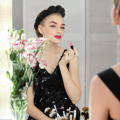 Skincare Headbands for Women, Headband for Washing Face 3 Pack Spa Headband and 6 Pack Wrist Washband Set Sponge Terry Cloth Headbands...