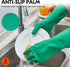 Vgo... 3-Pairs Reusable Household Gloves, Rubber Dishwashing gloves, Extra Thickness, Long Sleeves, Kitchen Cleaning, Working, Painting, Gardening...