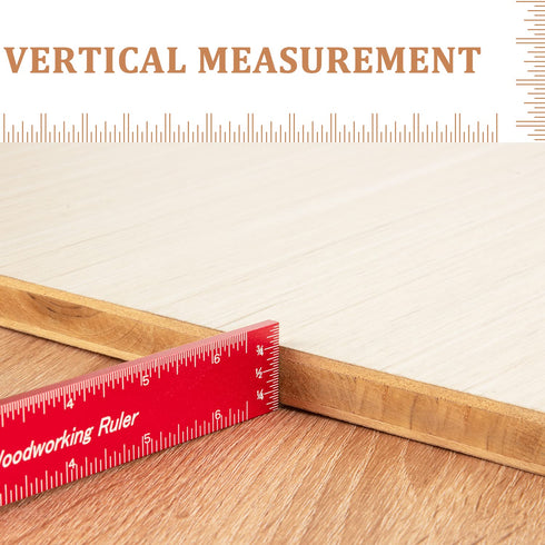 Woodworking Ruler Precision Pocket Rule - 12, 8, 6 Inch Metal Slide Stop Marking Ruler Metric Inch Measuring Wood Working Scribing Measure Tools -...