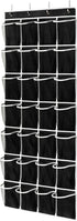 28 Pockets Over the Door Shoe Organzier, Hanging Shoe Organizer for Door Large Capacity Shoe Storage Bag with 4 Metal Hooks (Black-1Pack)...