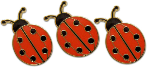 3-Piece LadyBug Lady Bug Pride Lapel Pin Hat Pin & Tie Tack Set with Clutch Back by Novel Merk...