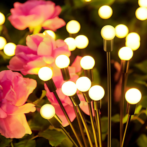 Solar Garden Lights for Outdoor - New ???????????????? 2 Pack 16 LED Swaying Firefly Fairy Lights, Patio Yard Pathway Landscape Christmas Decorati...