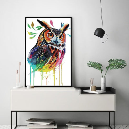 ITSTITCH Stamped Cross Stitch Kits - Full Set of Embroidery for Beginners or Adults,14 CT 2 Strands DIY Colorful Owl Patterns Counted Arts Craft 1...