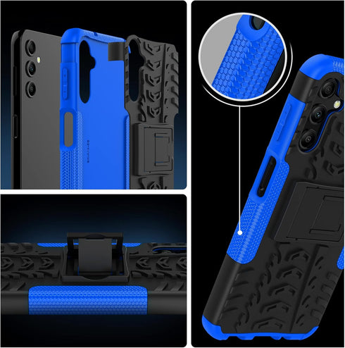 for Samsung Galaxy A14 5G Case with 2 Pack Screen Protector,Military Grade Shockproof, Heavy Duty Robust Bumper Cover with Kickstand for Galaxy A1...